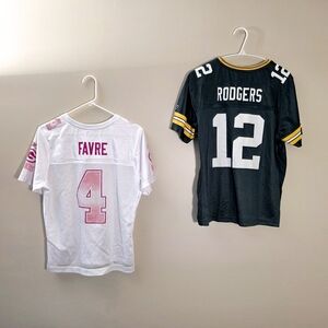 Reebok Green Bay Packers #4 Farve Breast Cancer Awareness #12 Rodgers - sz Large